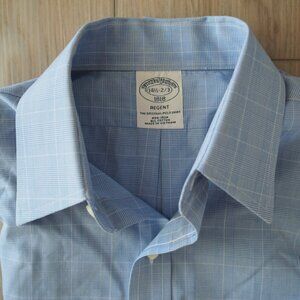 Brooks Brothers Regent 14 1/2 -2/3 Light Blue Plaid Dress Shirt All Cotton